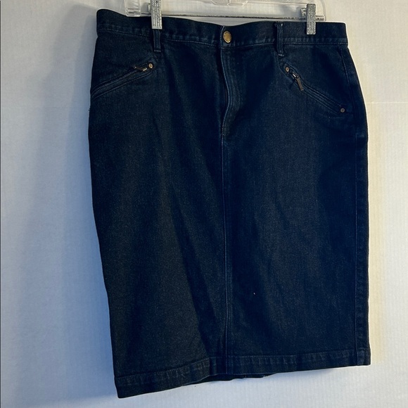 Lauren by Ralph Lauren Jean Co Premium Women’s Blue Denim Pencil Skirt Sz 14 - Picture 3 of 13